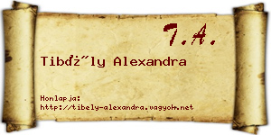 Tibély Alexandra névjegykártya